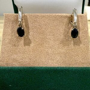 Sterling Silver & Sapphire Drop Earrings